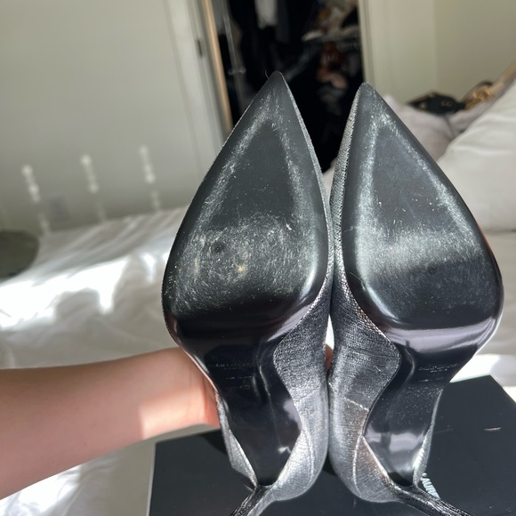 Saint Laurent Anja 105mm Metallic Heels - Picture 6 of 14